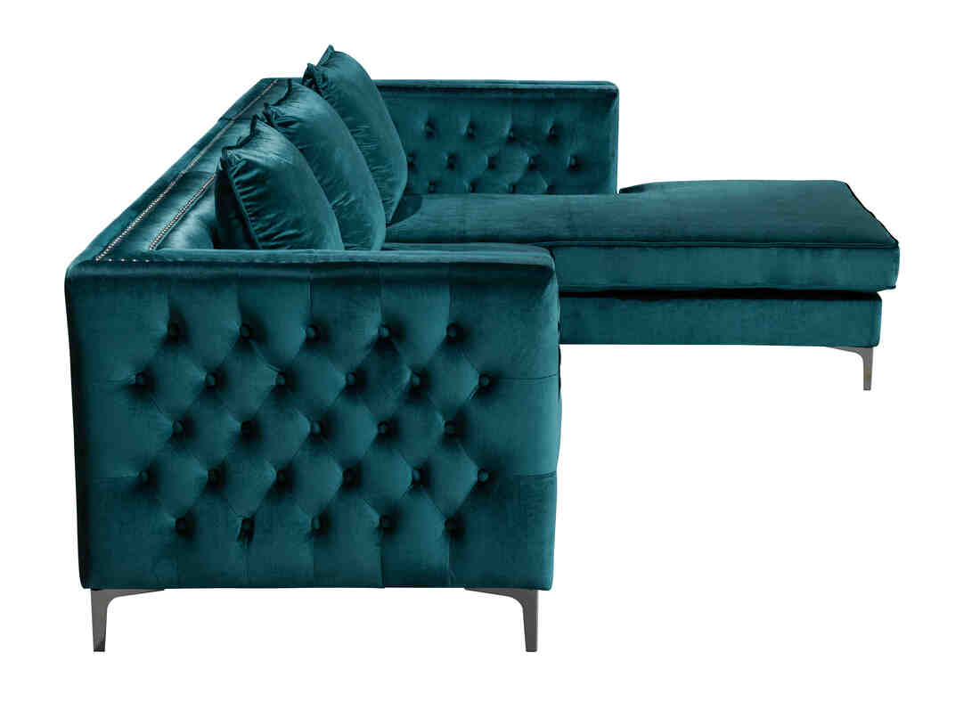 Ava Teal Velvet Sectional