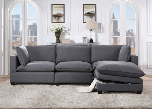 Cloud 2 Charcoal Gray 4 Piece Modular Sectional