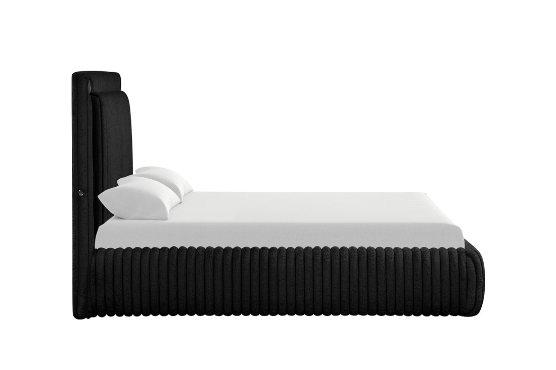 Diana Black Platform Bed With Built In Speakers & Charging Ports King/Queen