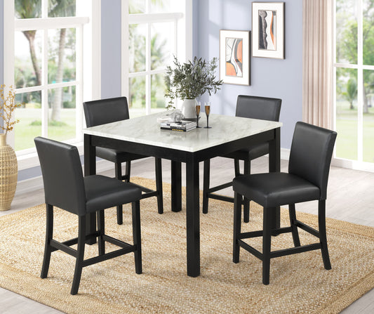 Dior Faux Leather 5 Piece Dining Set