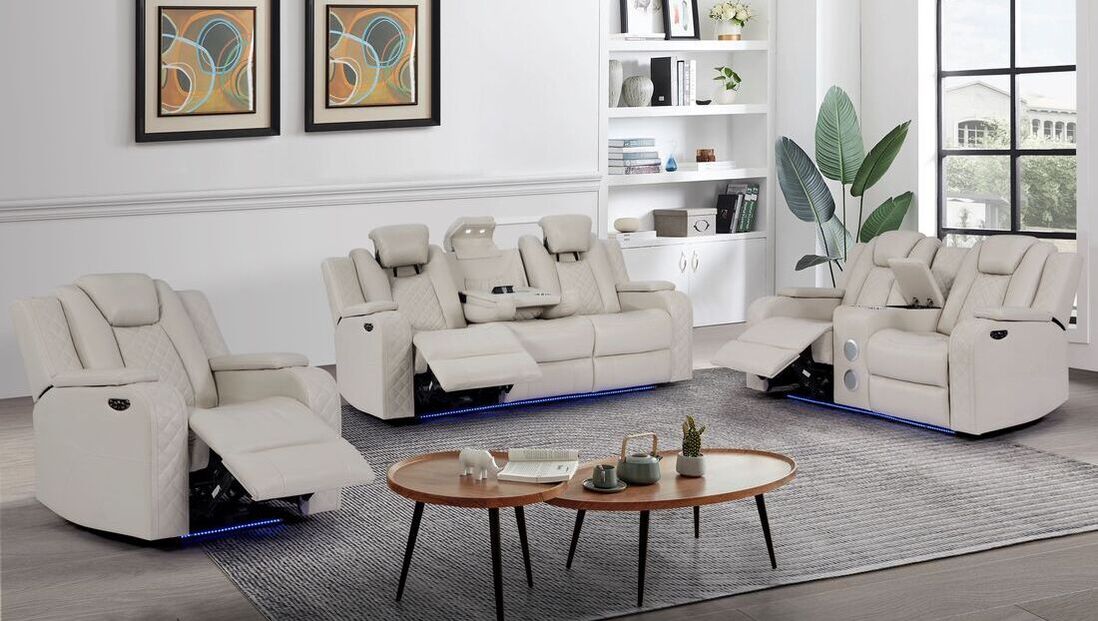 Galaxy Sand Power Reclining 3 Piece Living Room Set