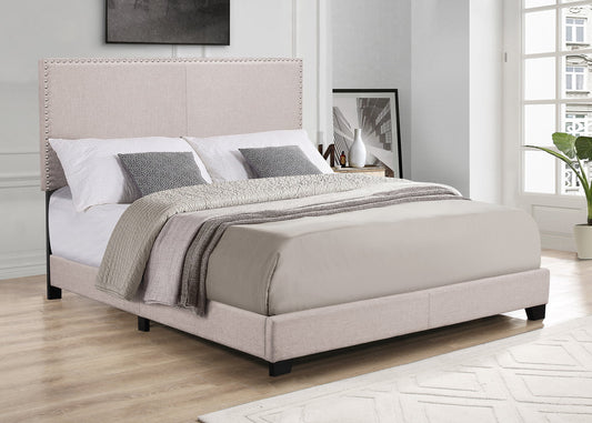 Sand Linen Full Size Bed Frame