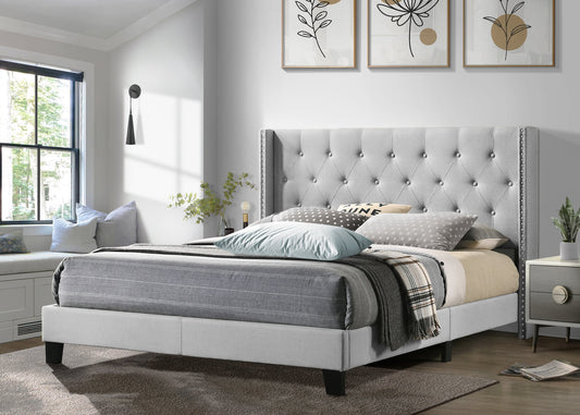 HH710 Gray Platform Bed King/Queen/Full/Twin