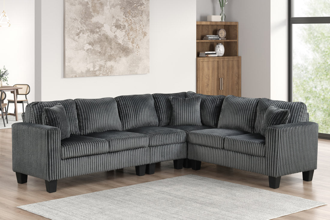 Logan Fluffy Sectional Couch Reversible