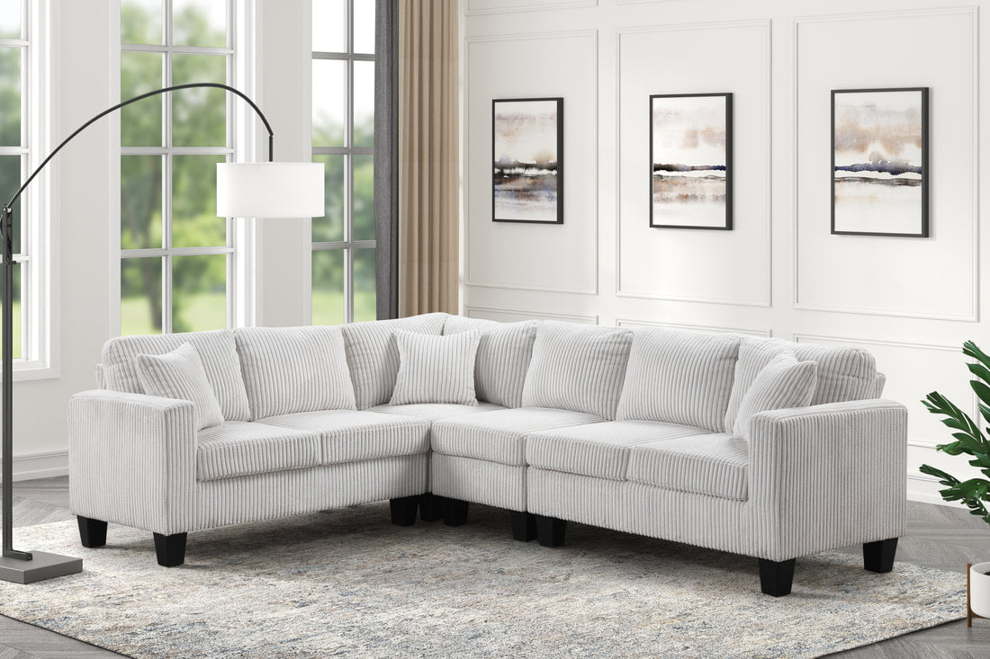 Logan Fluffy Sectional Couch Reversible