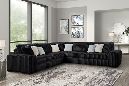 Marshmallow Black Fluffy Sectional Couch