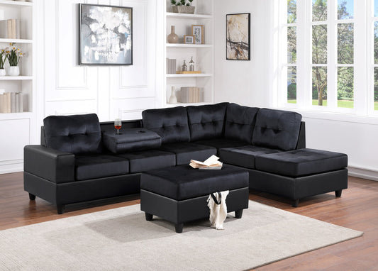 Heights Reversible Sectional + Ottoman Set