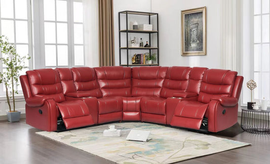 Rose Red Reclining Sectional Couch