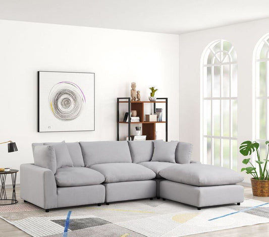 Sky Gray Linen Modular Sectional