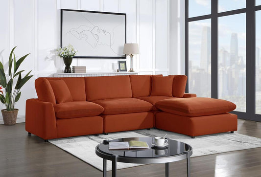 Sky Rust Velvet Modular Sectional