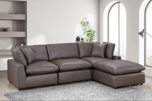 Sky Bronze Leather Gel Modular Sectional