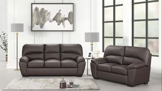 Tiffany Brown 2 Piece Living Room Set Sofa & Loveseat