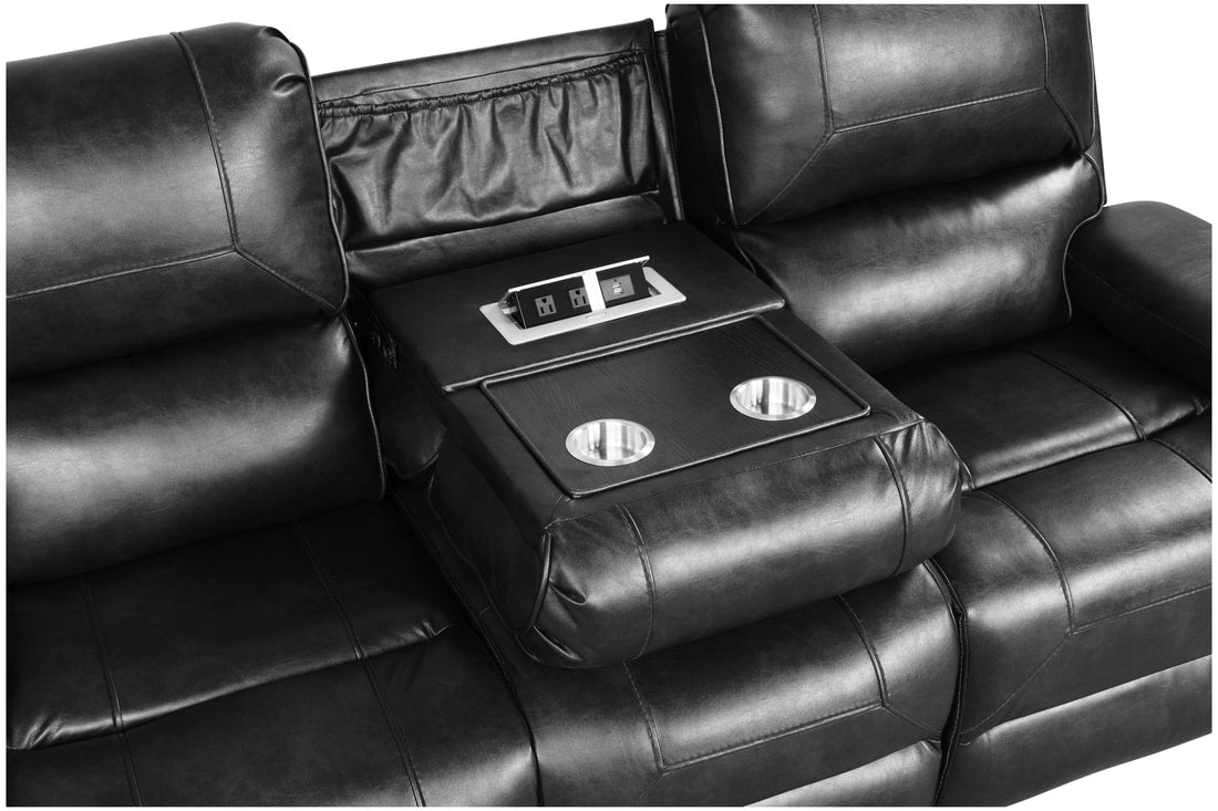 Titan Black Oversized 3 Piece Reclining Living Room Set