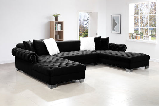 Xl London Black Double Chaise Sectional