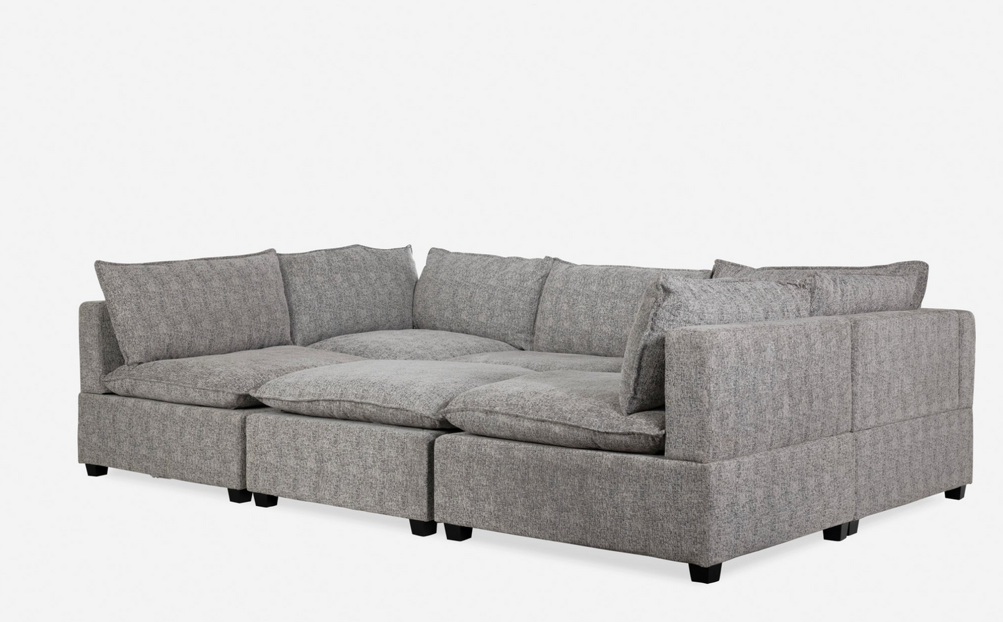 6 Piece Fabric Cloud Style Sectional Couch