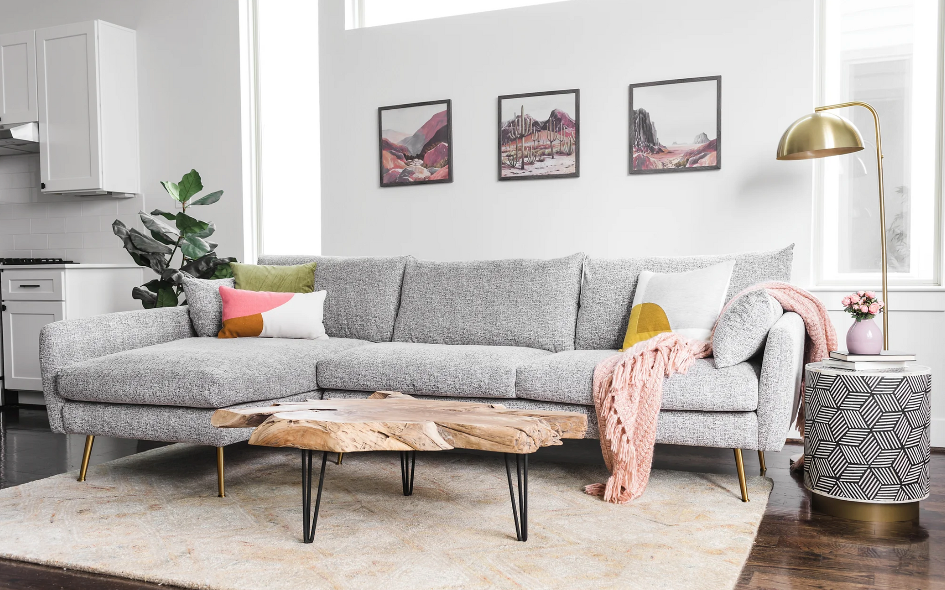 Mid Century Modern Style Sectional Couch